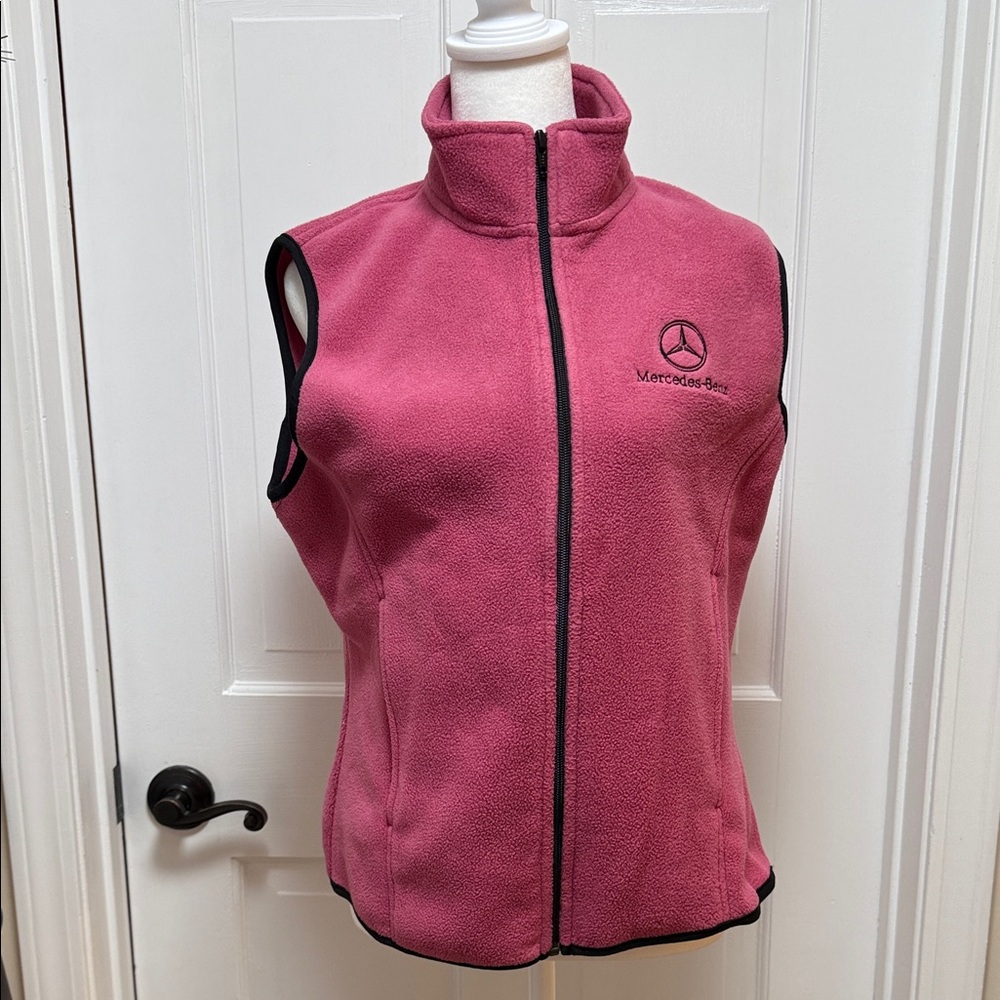 Port Authority-Mercedes-Benz Women's Dark Pink & Black Fleece Vest-Size S